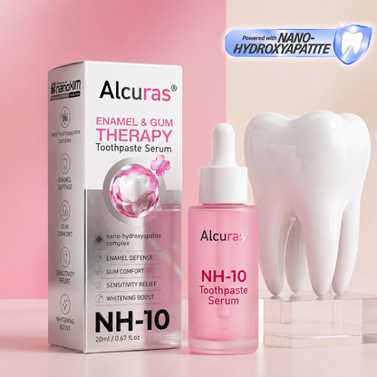 Alcuras Thismile NH-10 toothpaste serum with box and dropper bottle