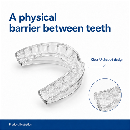NG-IMPRESSIONS-V2-3 Transparent night guard with detailed incisor canine premolar and molar impression channels
