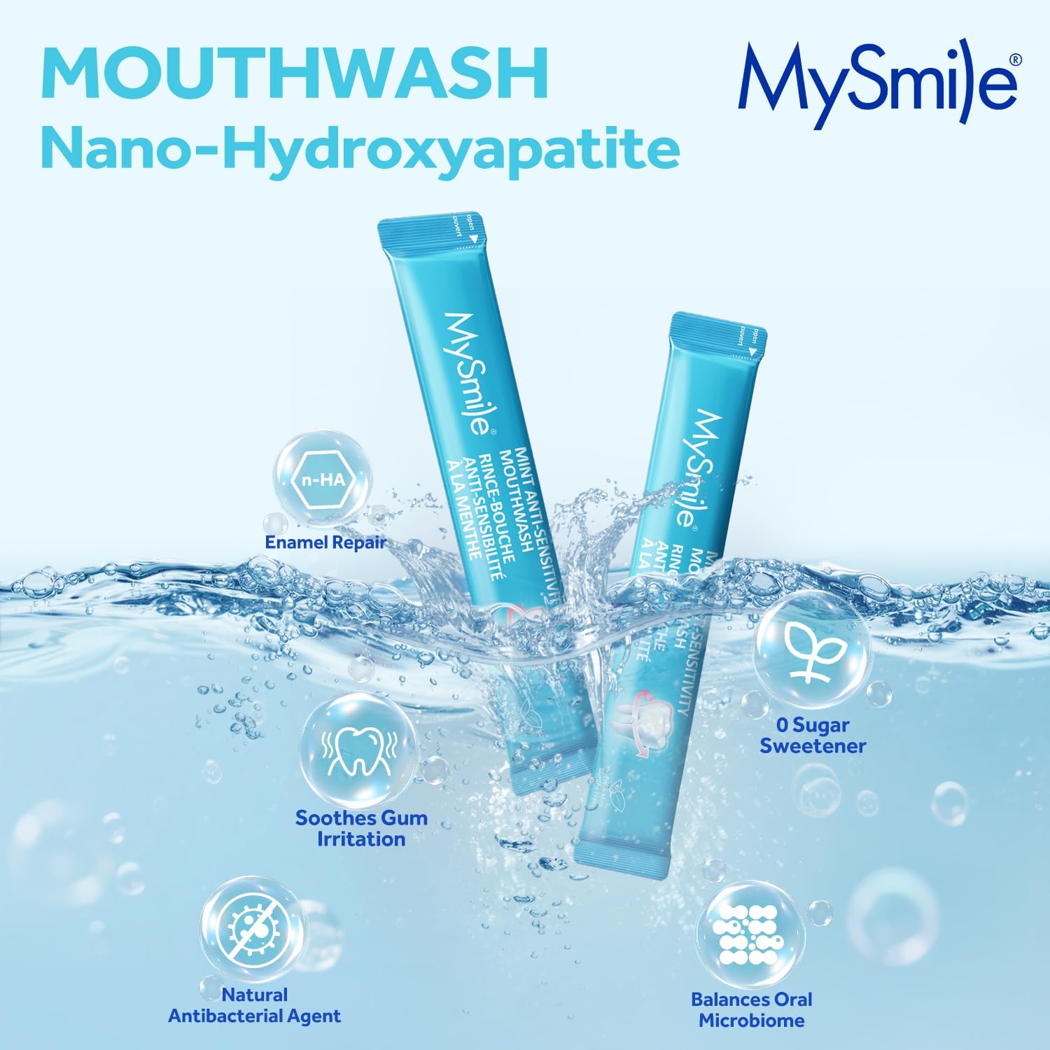 Nano-hydroxyapatite mouthwash enamel-care features