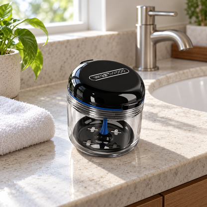 Arctic Black soaking case in a bathroom setting