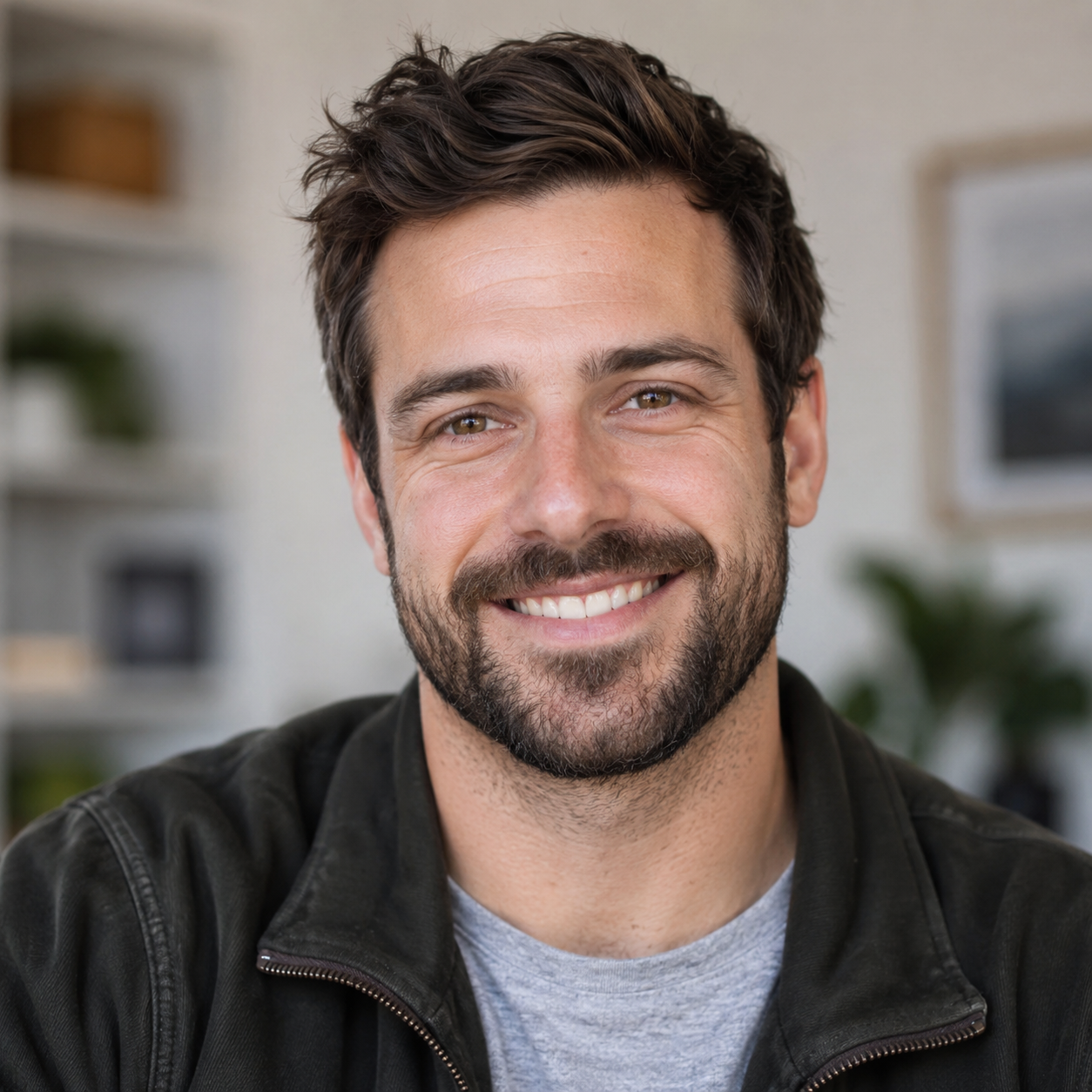 Smiling adult man portrait