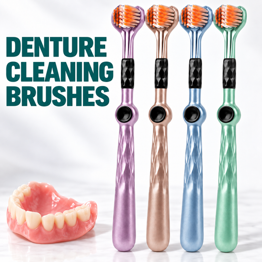 Denture Cleaning Brushes, four-color set for removable dentures