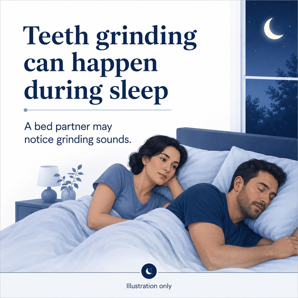 Educational graphic about possible signs of nighttime teeth grinding
