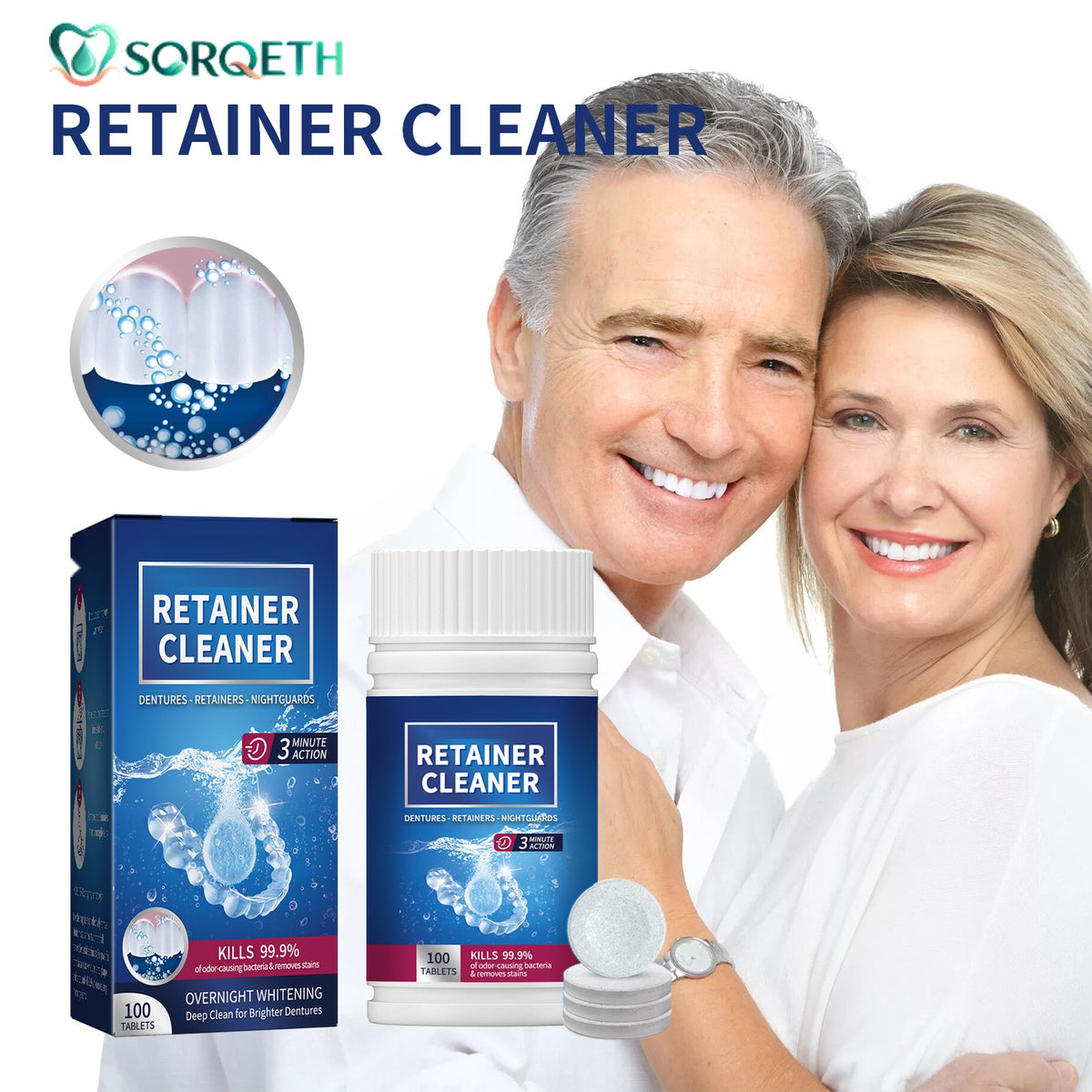Retainer cleaner denture care lifestyle illustration