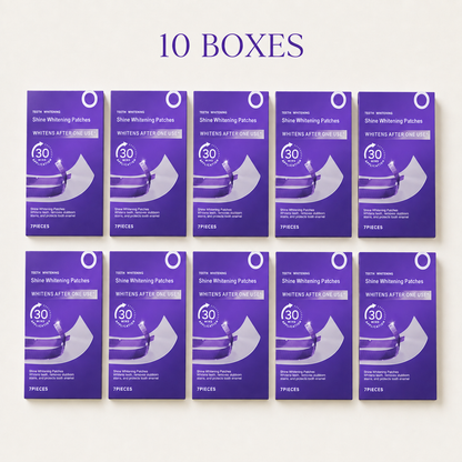 10 boxes of Oralhoe Shine Whitening Patches, 7 pieces per box