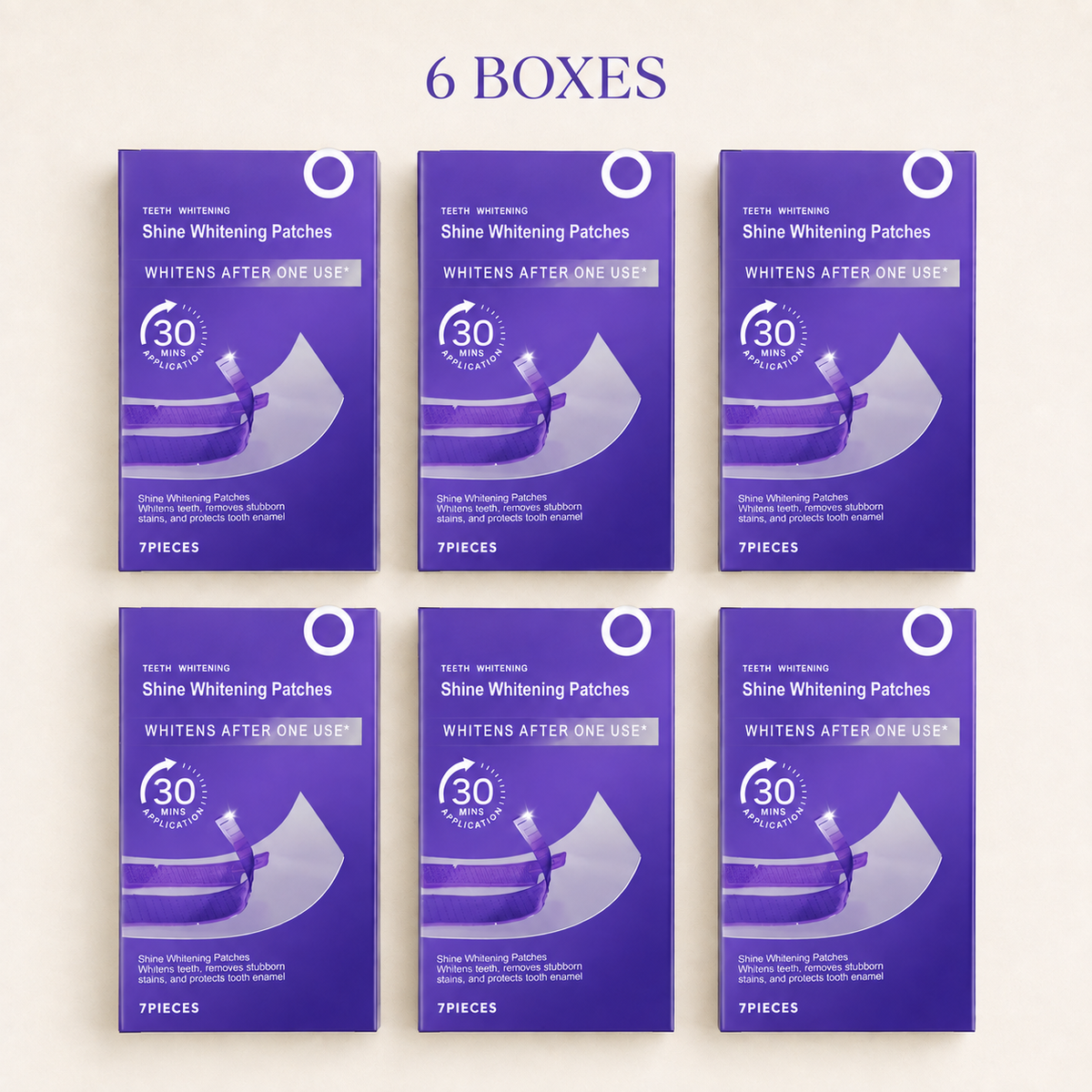 6 boxes of Oralhoe Shine Whitening Patches, 7 pieces per box