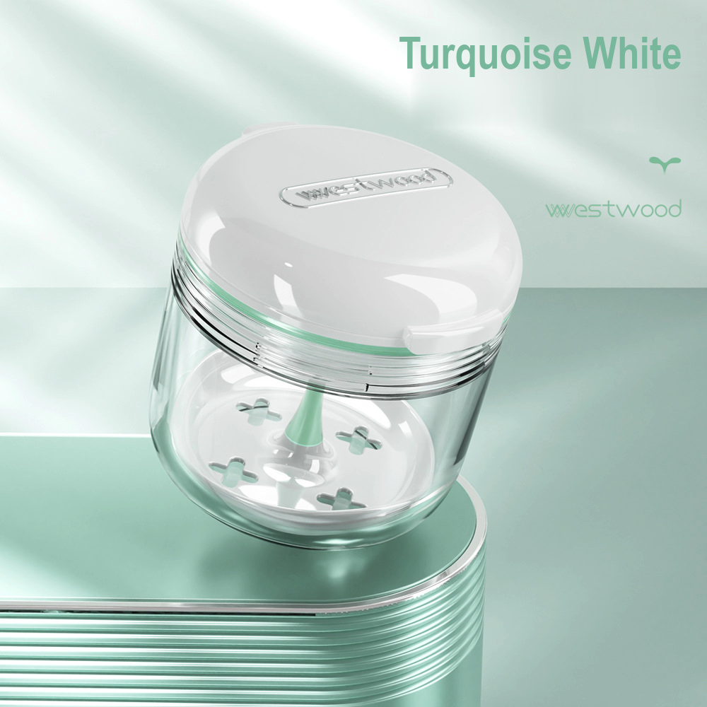 Turquoise White denture, aligner and retainer soaking case